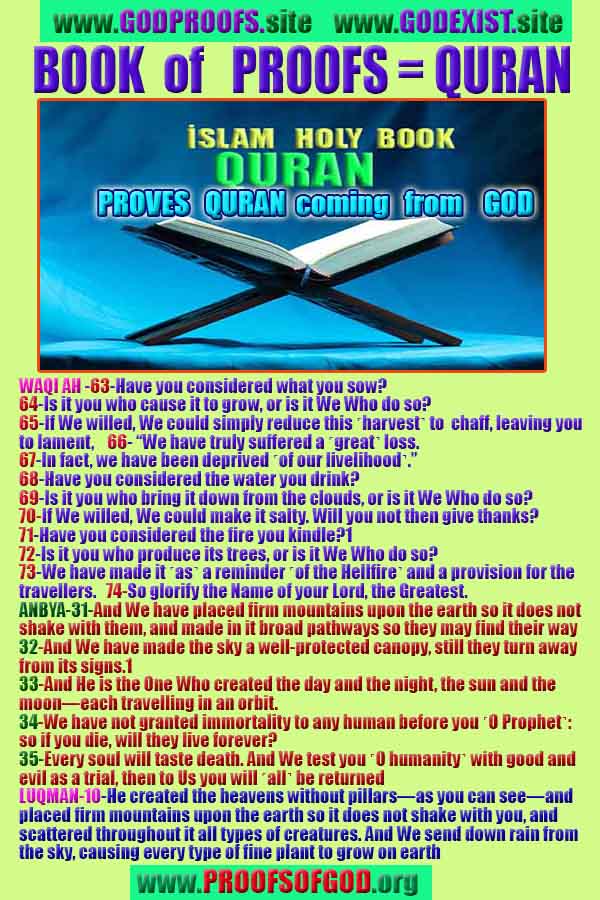 God is real, God exists here Proofs and evidences, Proofs and evidences of God